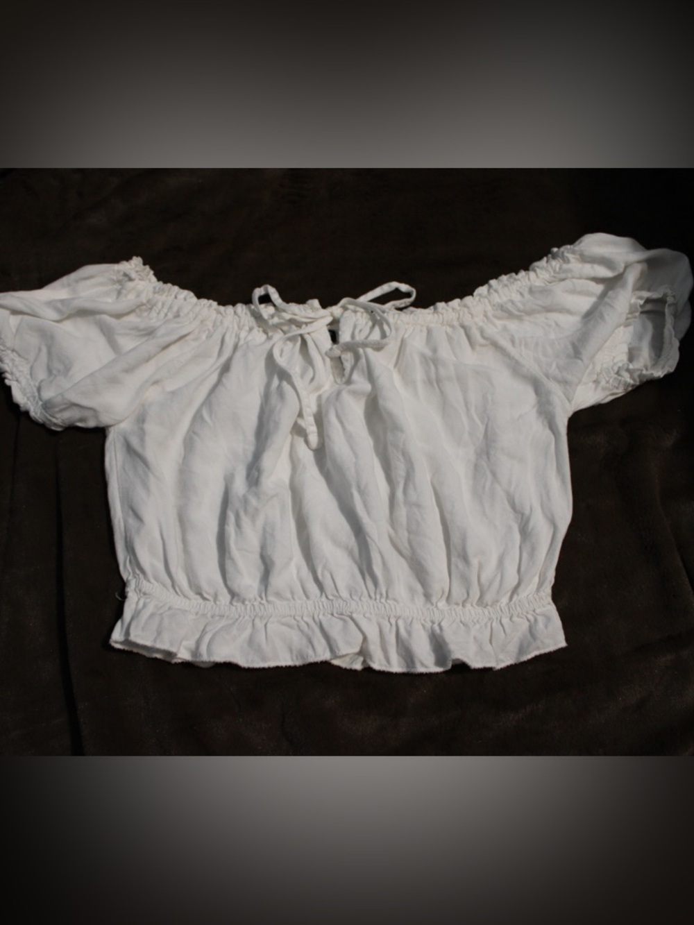 Brandy Melville White Off-Shoulder Crop Top